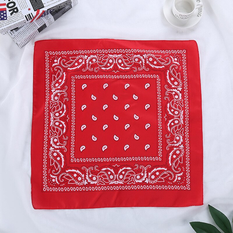 Rock coole meisjes haaraccessoires bandana vierkante sjaal vrouwelijke bandana's hoofddeksels vrouwen haarelastiek hoofddoek: Rood