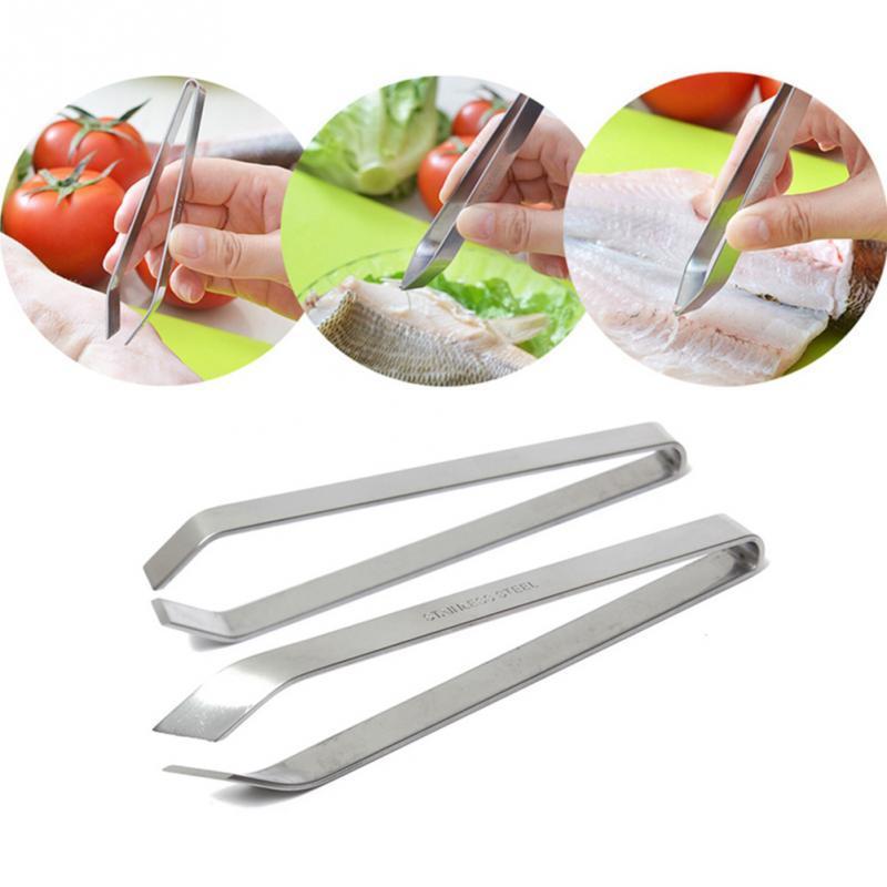 12cm de acero inoxidable pinzas para quitar espinas de pescado pinza de hueso de pescado extractor utensilios para marisco