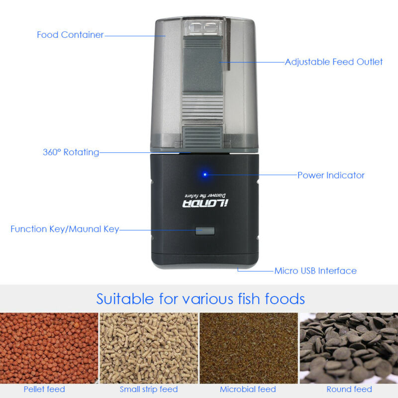 WIFI Programmable Automatic Fish Feeder Aquarium Tank Portable Fish Feeder Tools Timer Feeder Auto Fish Food Dispenser