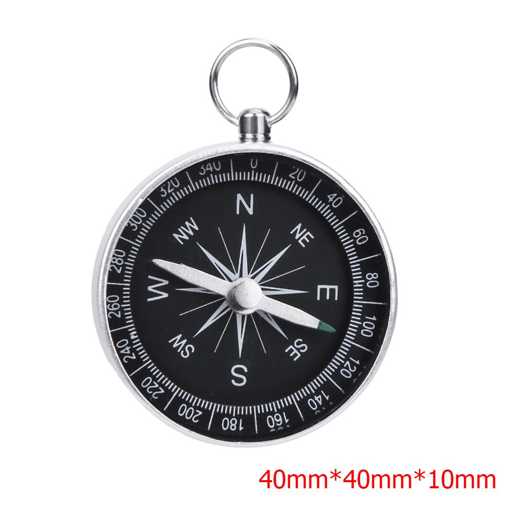 Portable Aluminum Lightweight Emergency Compass Outdoor Survival Compass Tool Navigation Wild Tool Black Brujula Chaveiro