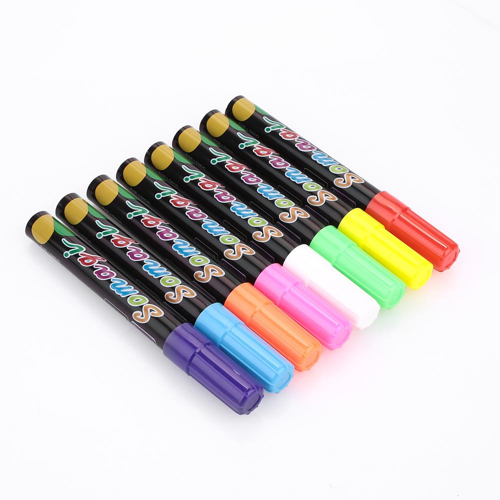 Dustless 8pcs Liquid Marker Pen Liquid Chalk Marker Liquid Chalk Pen Smooth LED Writing Board Highlighter Student Novelty