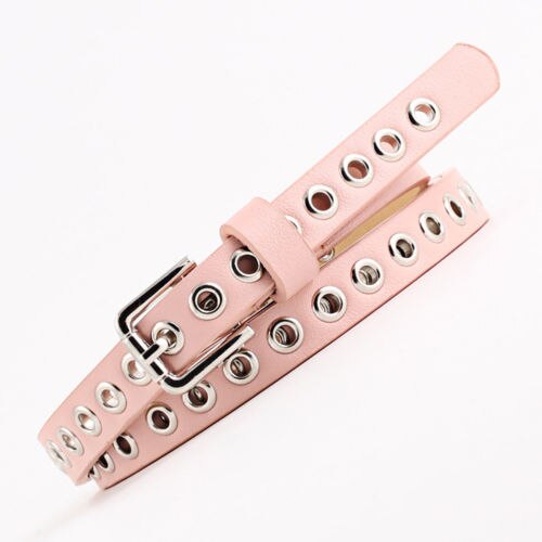 Vrouwen PU Lederen Riem Klinknagel Studded Single Grommet Gaten Dames Taille Keten Riemen Cadeaus Casual Mode Verkoop