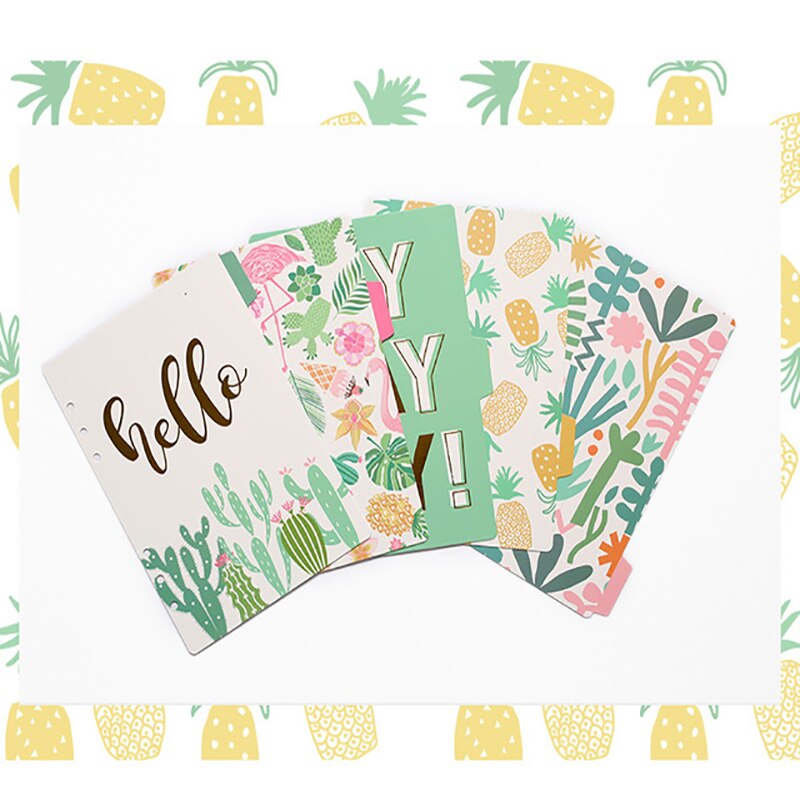 5 Stuks Vintage Bloem Kawaii A5 A6 Losse Blad Spiraal Bindmiddel Index Separator Pagina Verdelers Voor Lovedoki Dagboek Boek Briefpapier: xinqing / A6