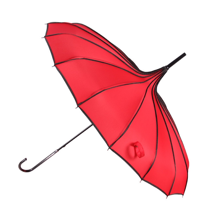 Fotografie Props Prinses Paraplu Lange Hand Uv-bescherming Paraplu Regenachtige & Sunny Kleurrijke Pagode Paraplu YS061