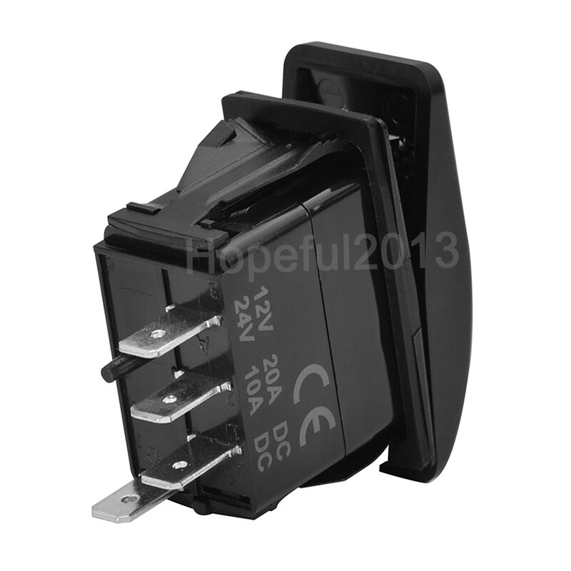 Red Led Car Boat Dashboard Light Momentary Rocker Toggle Switch Windshield Washer Wiper 4P (ON) OFF ON DPDT 12V 20A