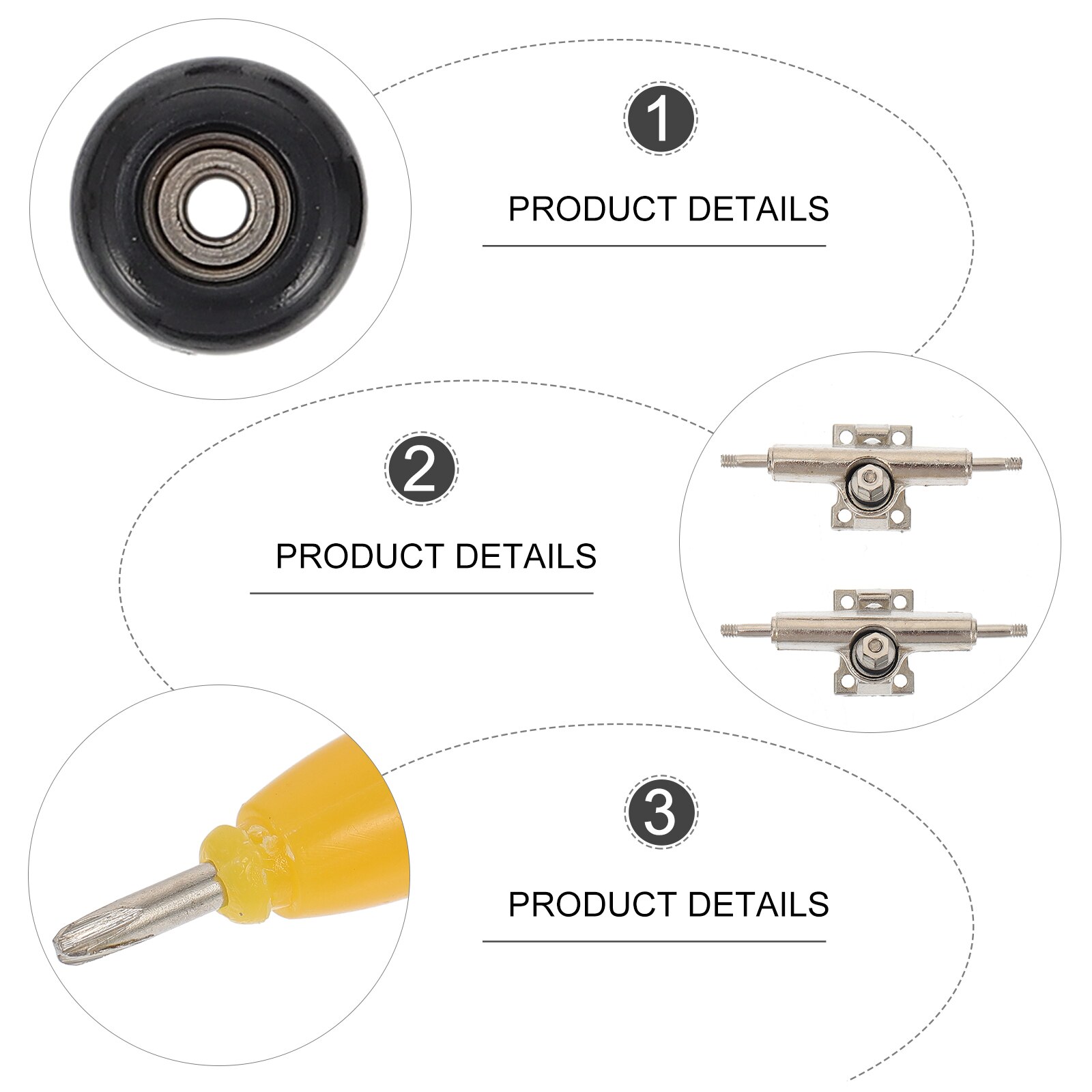 1 Set of Fingerboard Accessories Aluminum Alloy Finger Skateboard Tools