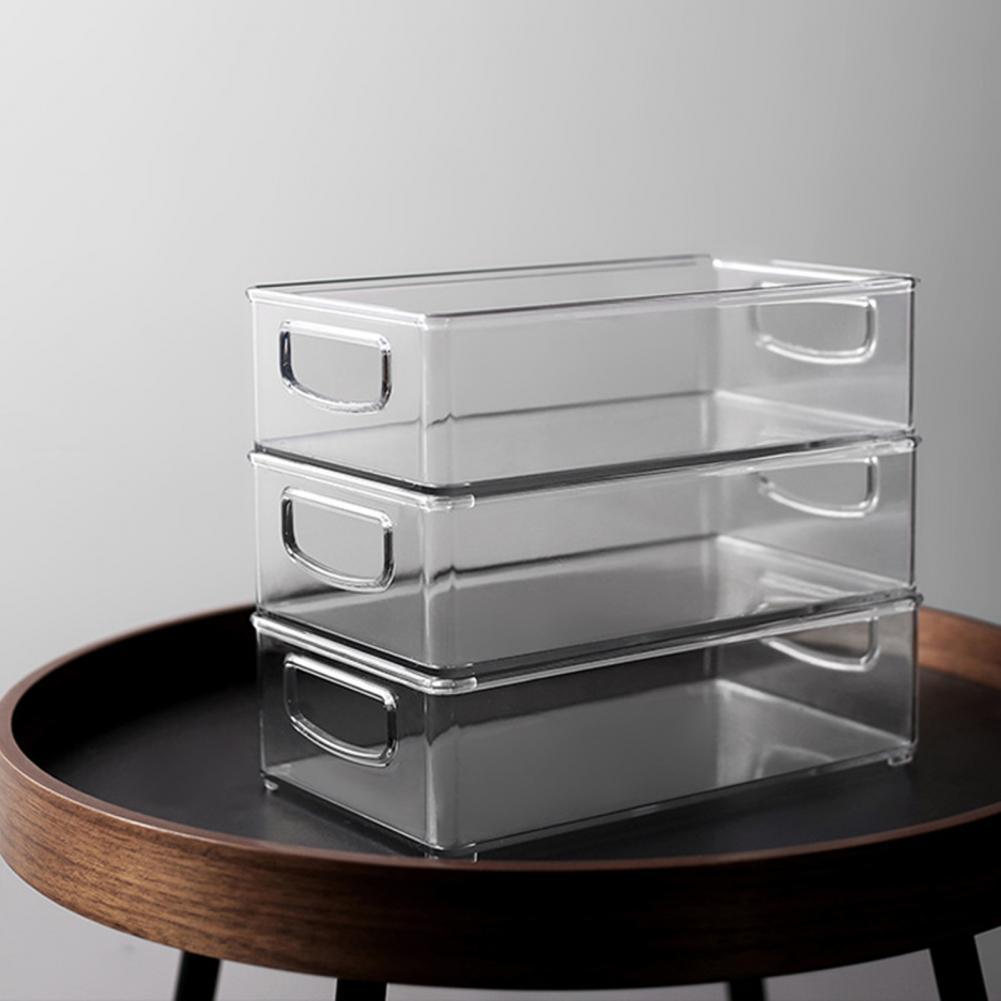 Refrigerator Food Storage Bins Transparent Thicker Stackable Pantry Fridge Freezer Food Storage Bins With Handle for Home