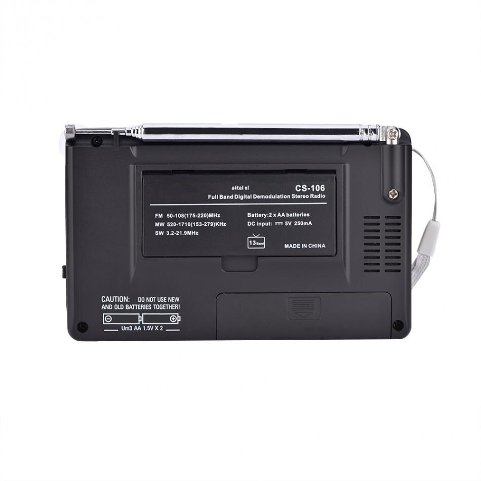 VBESTLIFE Mini Radio FM/AM/SW/LW/TV Sound Full Band Receiver Pocket Portable Alarm Clock Stereo Radio with 3.5mm Earphone