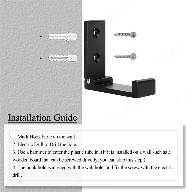 Gancho de pared plegable, bata oculta, toalla, abrigo, gancho de aleación de aluminio para el hogar, cocina, baño, colgador de toallas negro y plateado
