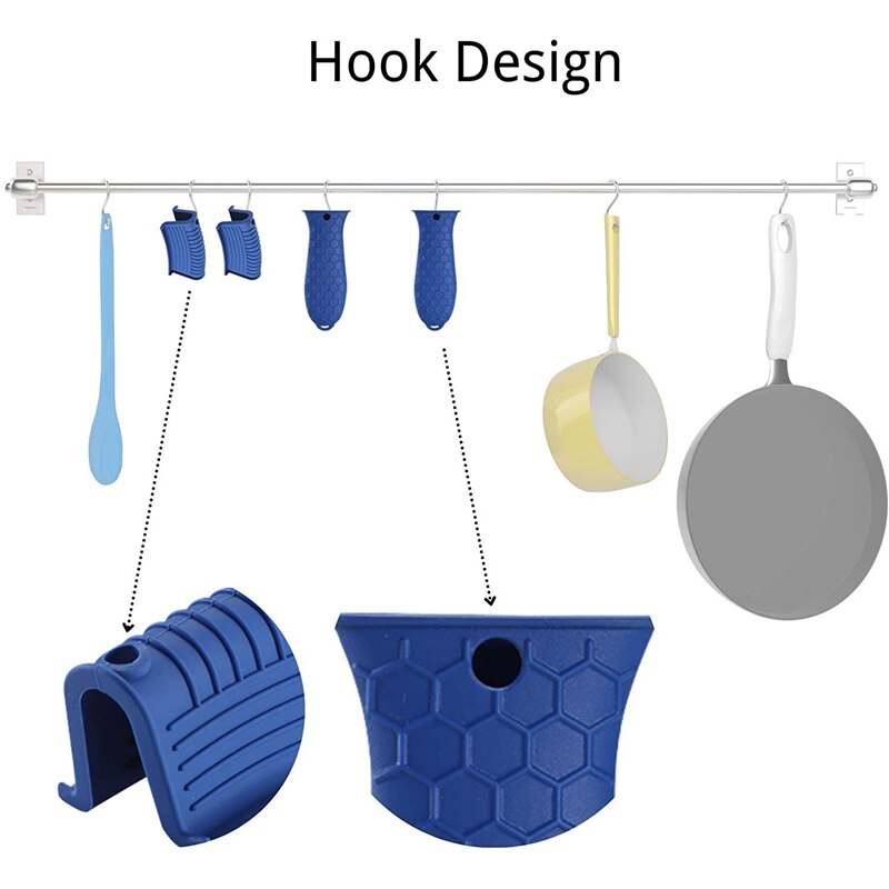 Siliconen Handvat Houder Voor Gietijzer 4 Pack Pot Handvat Mouw Non Slip Rubber Cover Set Voor Koekenpan Koekenpan pan