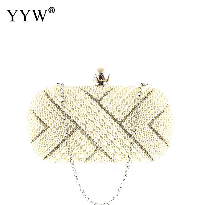 Bruiloft Kraal Handtas Koppelingen Lady Wedding Portemonnees Party Purse Rhinestone Zakken Kristal Avondtasje Parel Clutch Bag Doos Voor Vrouwen