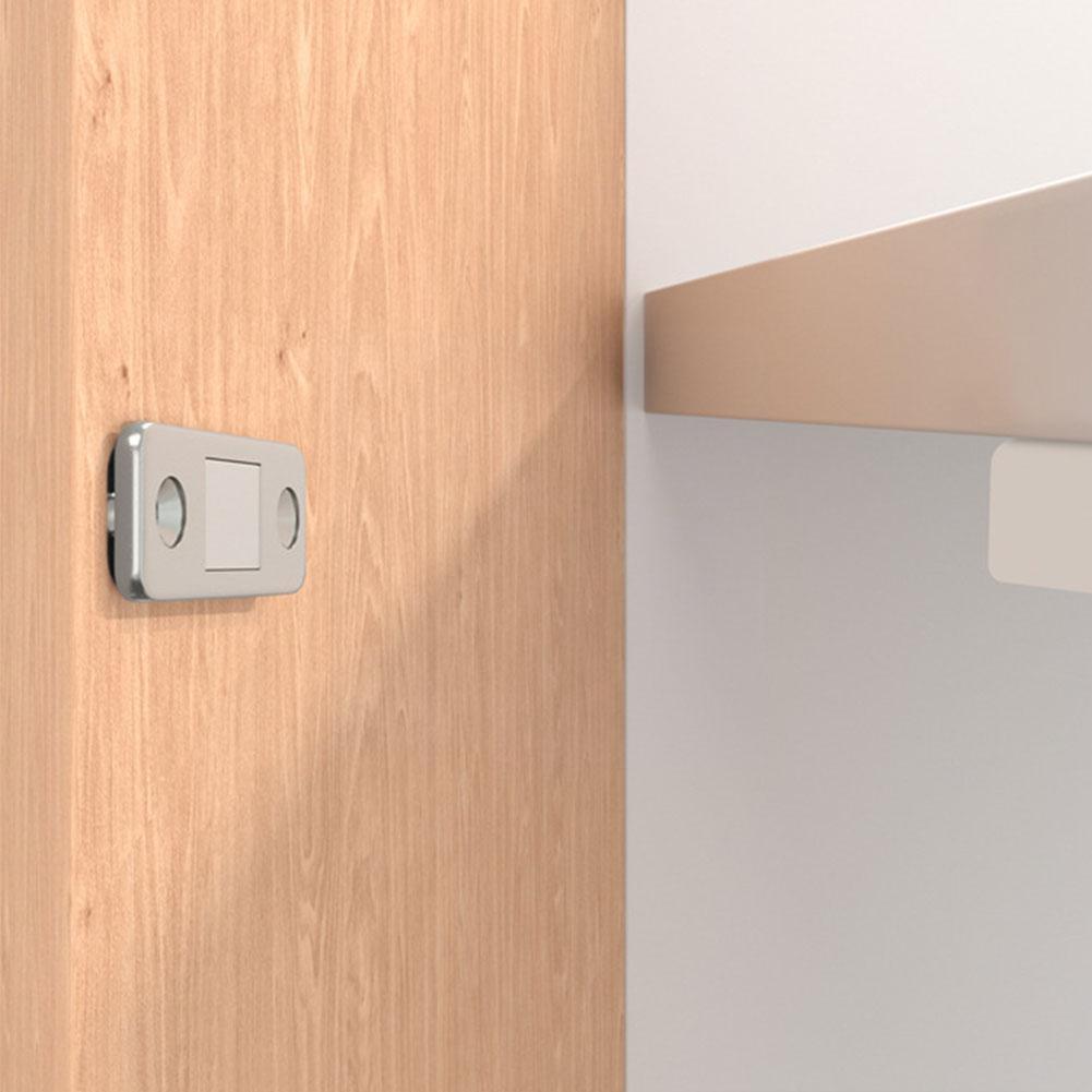Punch-free Magnetic Self-stick Latch Strong Steel Catch Ultra Thin For Door Cabinet Cupboard Closer Stops Furniture Hardwar H2F6