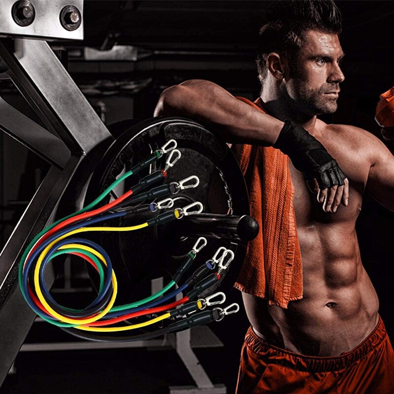 11 pièces/ensemble corde de traction exercices de Fitness bandes de résistance 100 livres d'entraînement de résistance adapté à l'entraînement de résistance familial