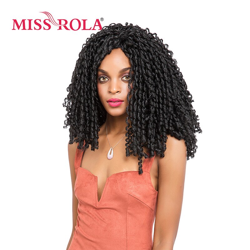 Miss Rola – tresses synthétiques bouclées au Crochet, cheveux Kanekalon doux, 1B #15 racines/paquet, basse température, 75g, 13.5 pouces