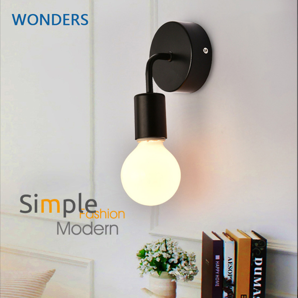 Eenvoudige Wandlamp Vintag Binnenverlichting Zwart wit LED Blaker Wandlamp Armaturen Voor Thuis Slaapkamer Nachtkastje bar hotel
