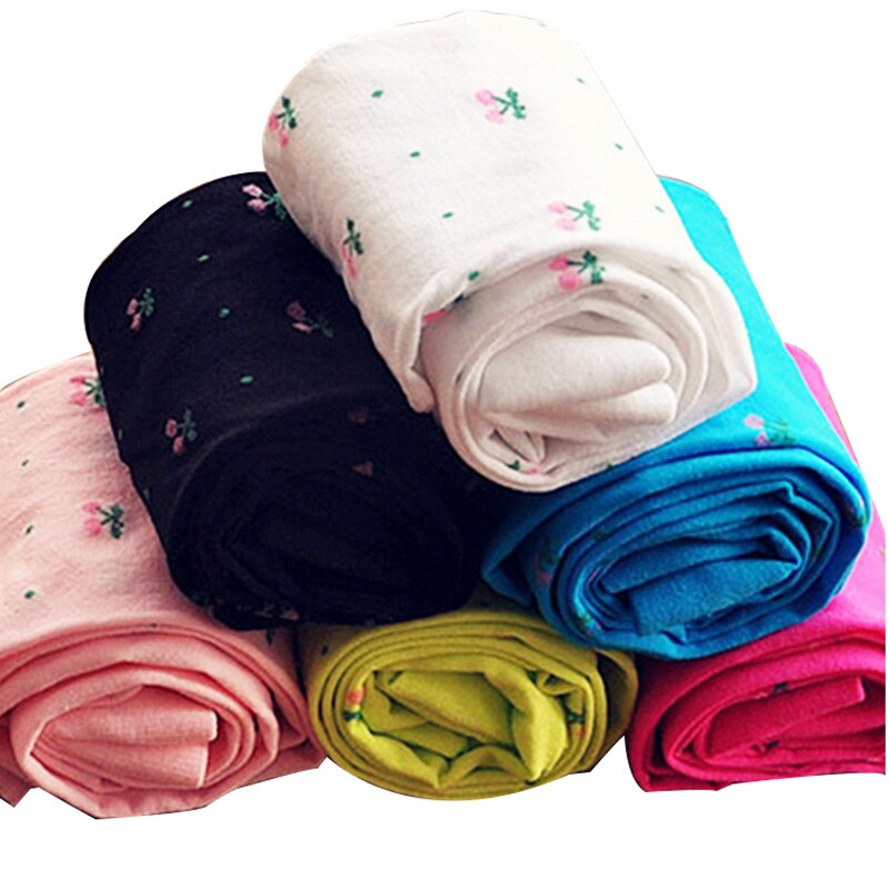 Meisjes Panty Lente &amp; Herfst Fluwelen Cherry Patroon Kinderen Dans Panty Voor Meisjes 3-7 Jaar Meisjes broek Zelfs De Voeten