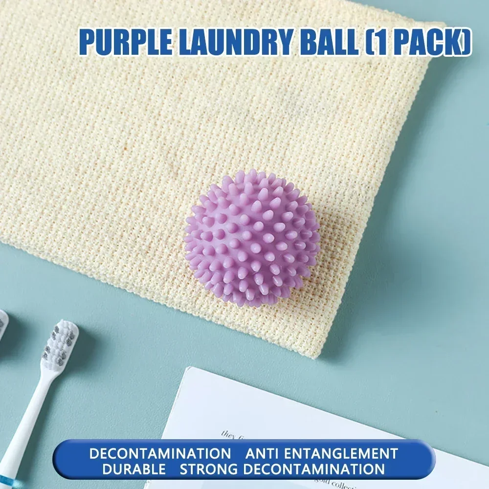 1/3Stck Magie Wäsche Bälle Wiederverwendbare PVC Feste Reinigung Ball Haushalt Reinigung Waschmaschine Zubehör Kleidung Weichspüler: Lavendel
