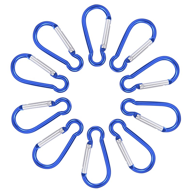 10Pcs Aluminium Carabiner D-Ring Sleutelhanger Clip Sleutelhanger Wandelen Kamp Bergbeklimmen Haak Klimmen Accessoires: BL