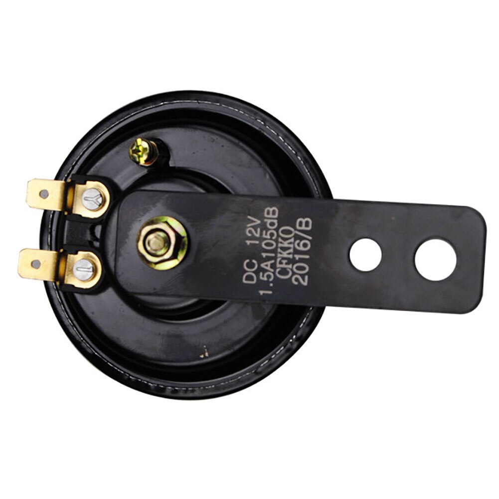 K&S E-mark Clacson Auto 12V 105dB: Tromba Economica Da 7 Cm, Colore Nero, Omologata, Modello 11-0100