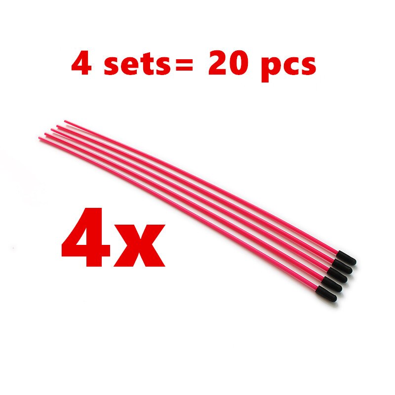 Tube récepteur d&#39;antenne en plastique, 300mm, avec capuchon pour récepteurs 2.4ghz, pièces de bateau pour voiture 1/5 1/8 1/10 RC, 5/20 pièces: red 4 set