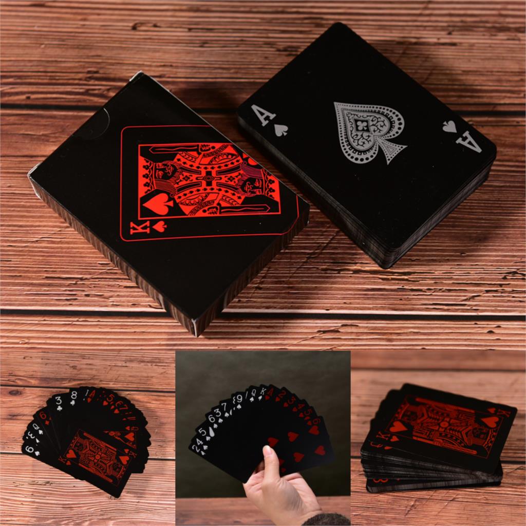 Plastic Pvc Poker Waterdicht Zwart Speelkaarten Duurzaam Poker