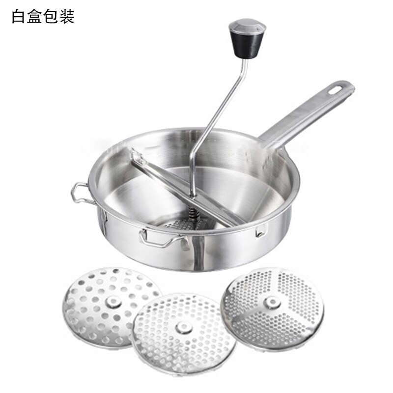 Yomdid Aardappelstamper Rvs Groente Fruit Puree Drukken Tool Pompoen Molen Voedsel Maischen Keuken Accessoires: L