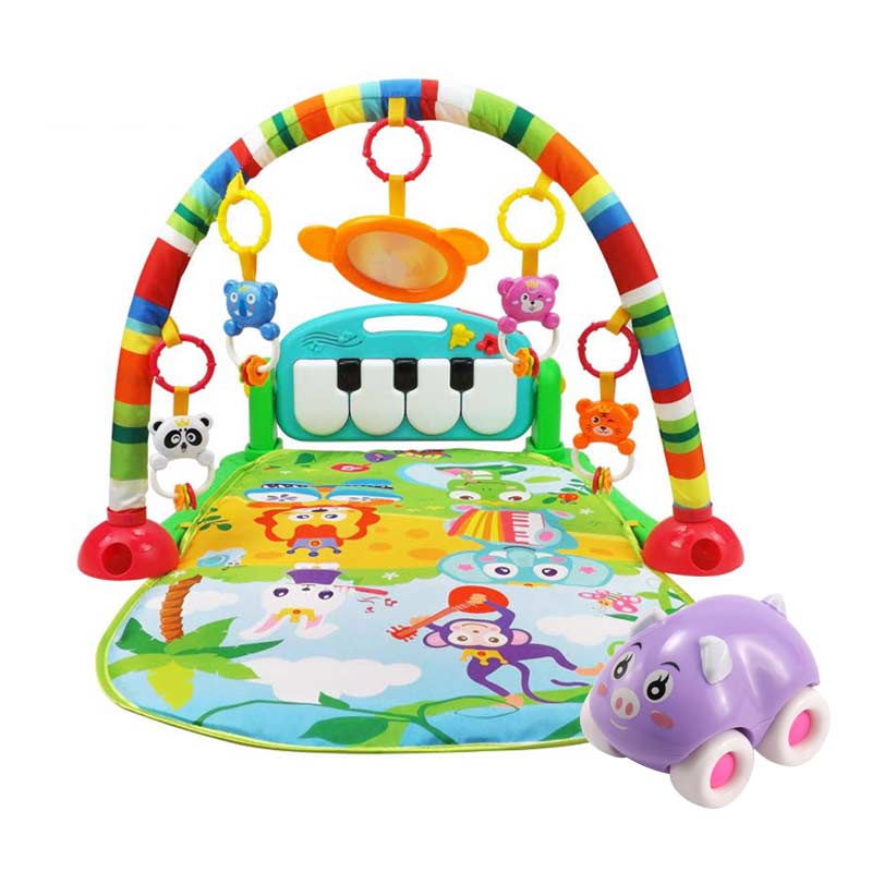 #39 leksak baby pussel aktivitet spel djur mjuk crawl musik piano lekmatta tidig pedagogisk golv gym leksak för barn: Gröna mattor