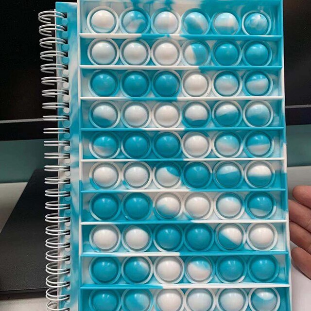 Pop Its Notebook Bubble Fidget Push Up Finger Silicone Cover Notepad Student Decompression Stationery Supplies For Kids: f