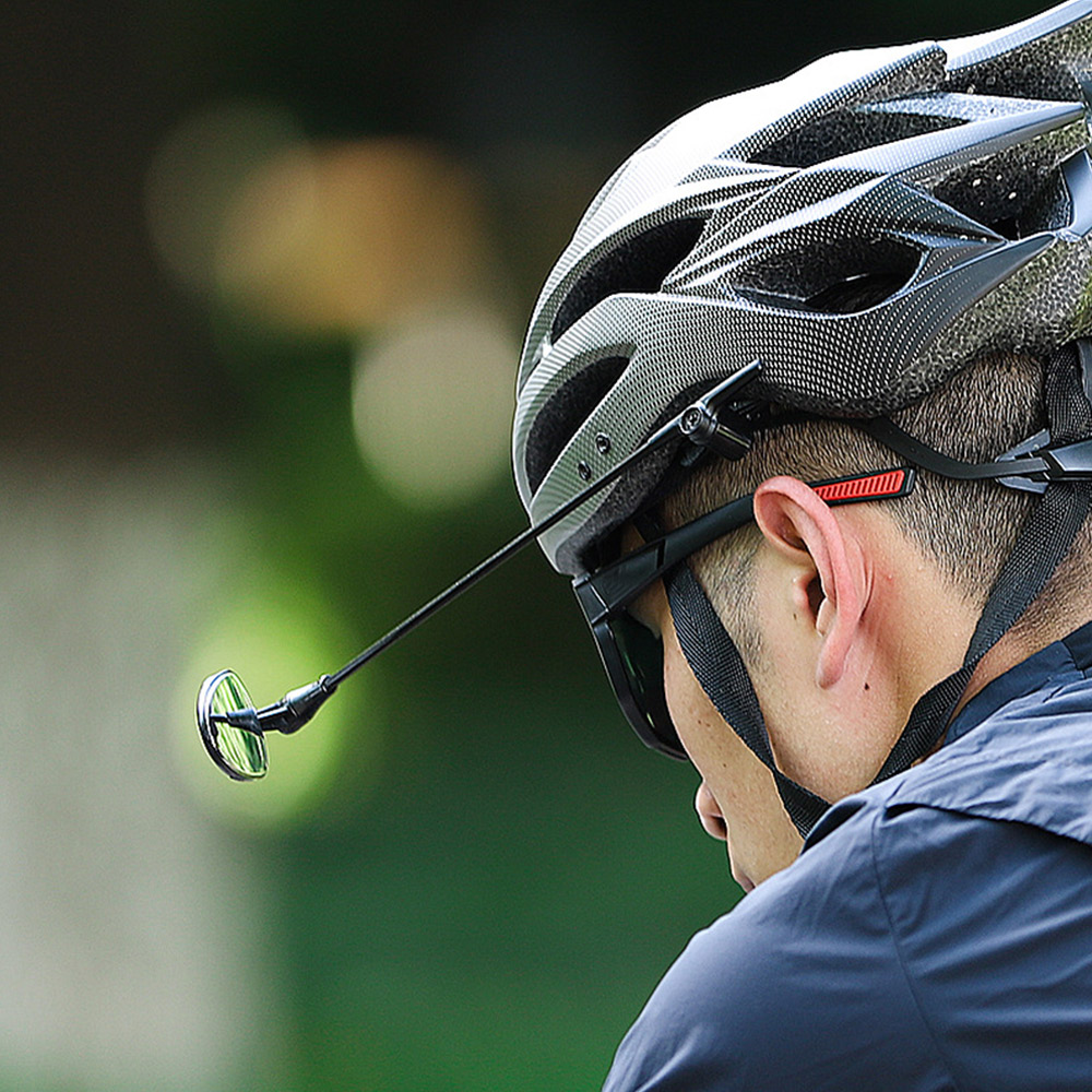Flat Bicycle Helmet Mirror Helmet Mounted Rear-view Cycling Bike Helmet Rearview Mirror 360 Degree Lightweight Bicycle Accessory