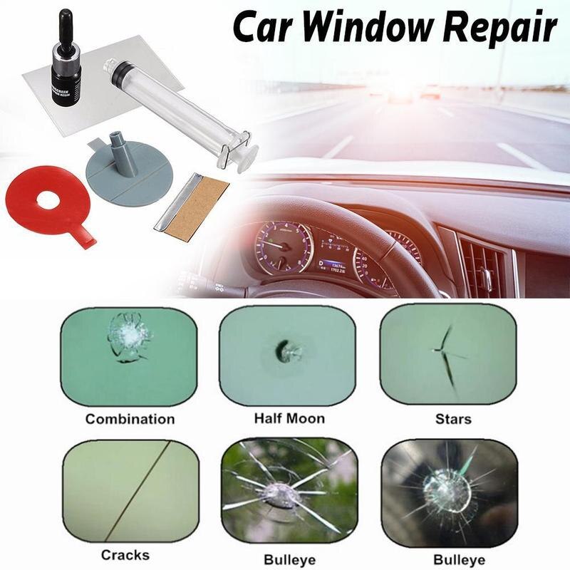 Diy forruden reparationssæt forrude forrude reparation glas vind værktøjer bil værktøj høj og durabl kit til chip revne  c2 o 6
