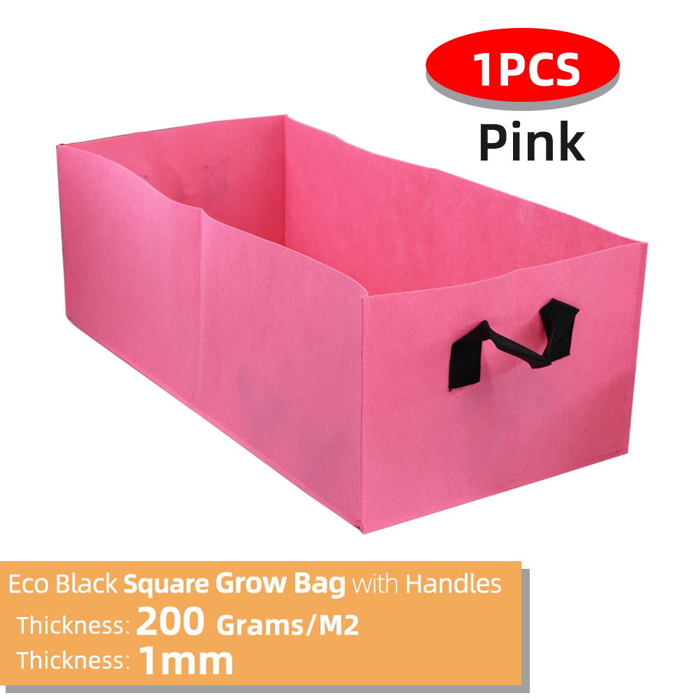 Square Fabric Grow Bags Breathable Planter Pots with Handles Garden Planting Containers for Flowers Vegetable Plant Growing Bag: XS / Orange
