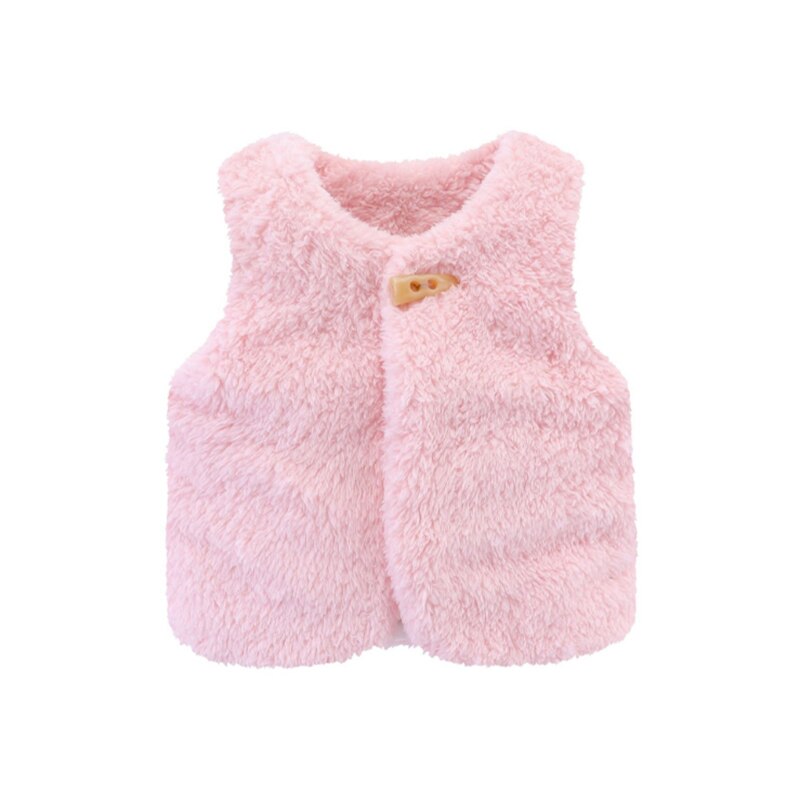 Lamswol Vest Herfst Winter Baby Kids Kleding Jassen Voor Jongen Meisje Vest Vesten Kleding: Roze / 9m