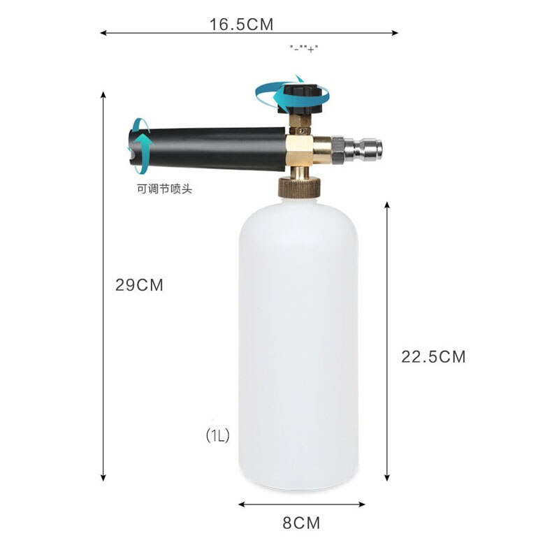 Générateur de mousse pour karcher avec différents types adaptateurs de filetage mâle buse de mousse de neige pistolet savon moussant voiture huter générateur de mousse