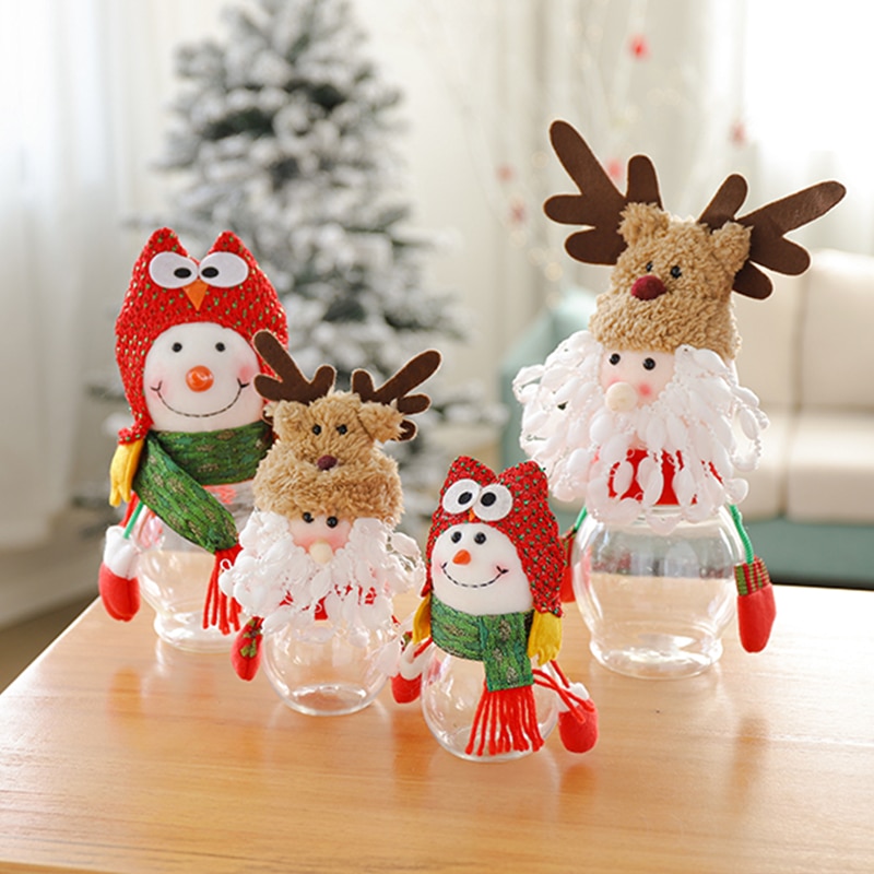 Hjem jul slik candy dekoration slik opbevaring krukke børn julemanden opbevaring krukke årskasse