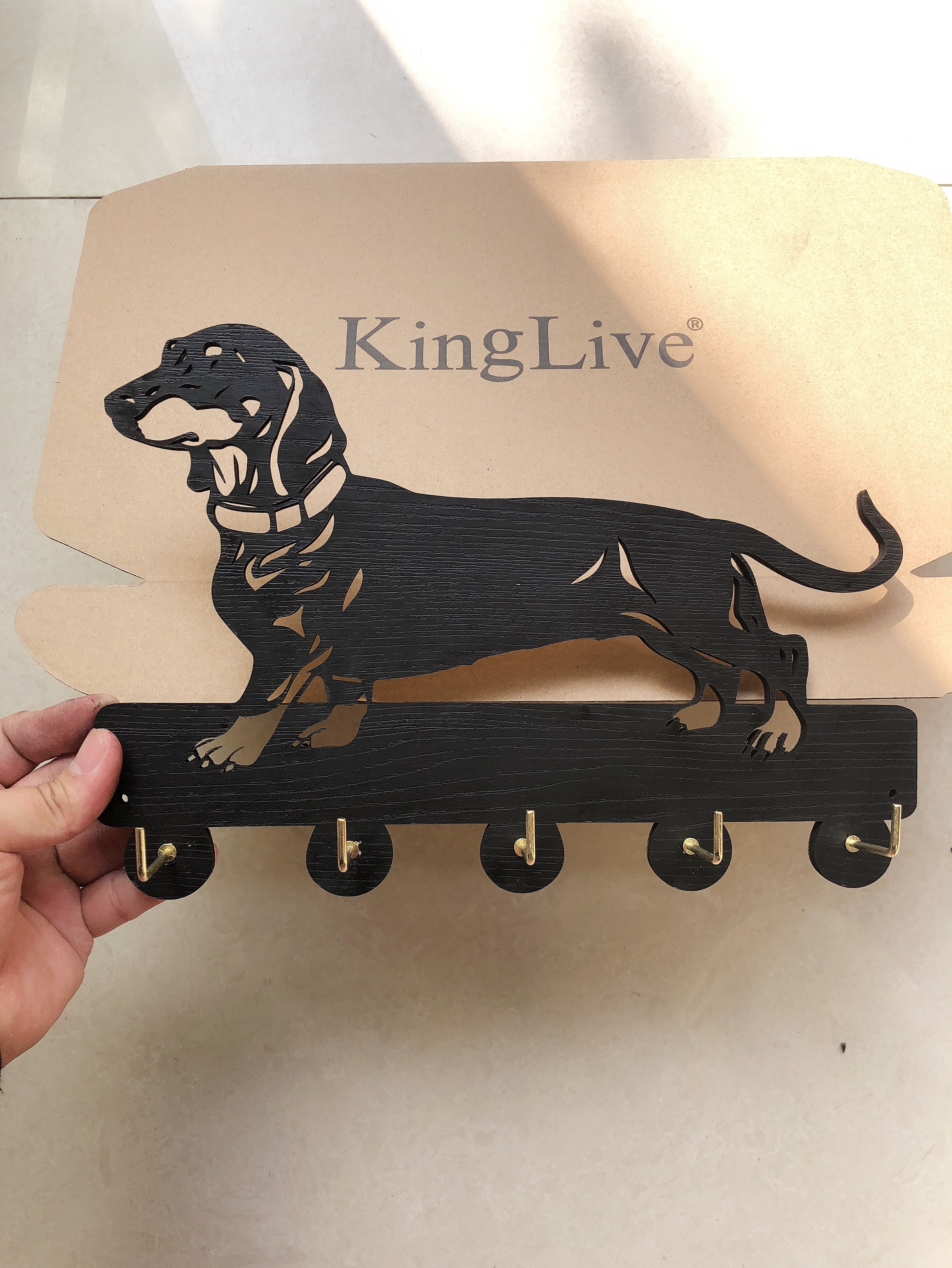 Dog Animal Key Hook(5LB),Cuty Animal Door Hook,Wooden Key Holder for Wall、Entryway and Living Room Unigue Dog Lover