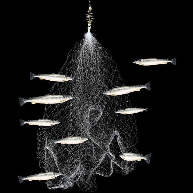 winter ice fishing Net Trap Mesh Luminous bead Netting Fish net Tackle Copper Shoal Cast Gill Nets For Fishing Traps