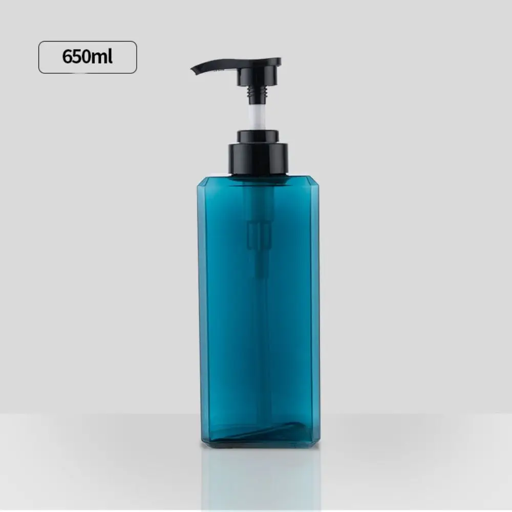 Plastic Liquid Soap Dispenser Square 250/450/650ml Storage Bottles Refillable Outdoor Shampoo Press Empty Bottles: Red