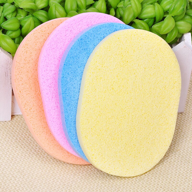 5pcs Pro Sponge Face Pad Cleaning Pad Cleansing Wash Puff Random