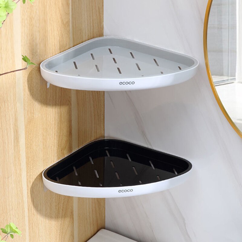 Ecoco Wall Mounted Bathroom Shelf Wall Free Punching Storage Shelves Shampoo Towel Rack Bathroom Accessories Kitchen Organizer