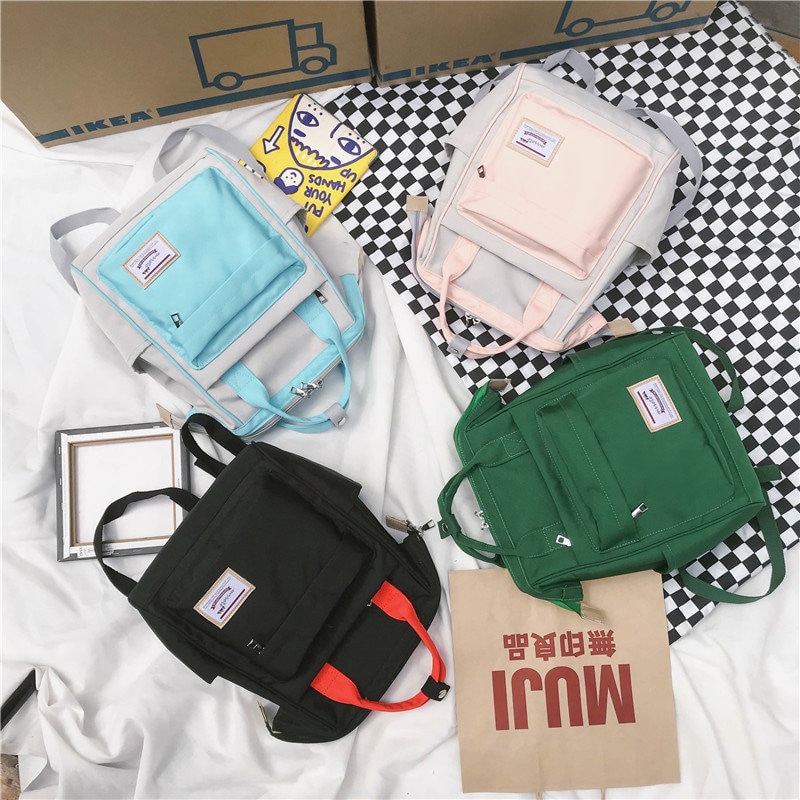 Backpacks For School Teenagers Girls Cute Ring Bag Travel Laptop Backpack Women Notebook Back Pack Patchwork Bagpack