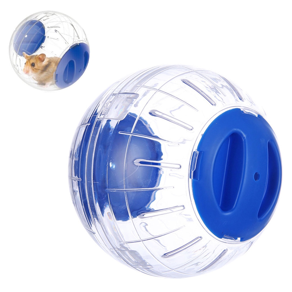Plastic Pet Round Ball Animal Hamster Mice Toy Transparent Hamster Ball Dog Special Toy Ball Small Animals Cage Accessories: Blue