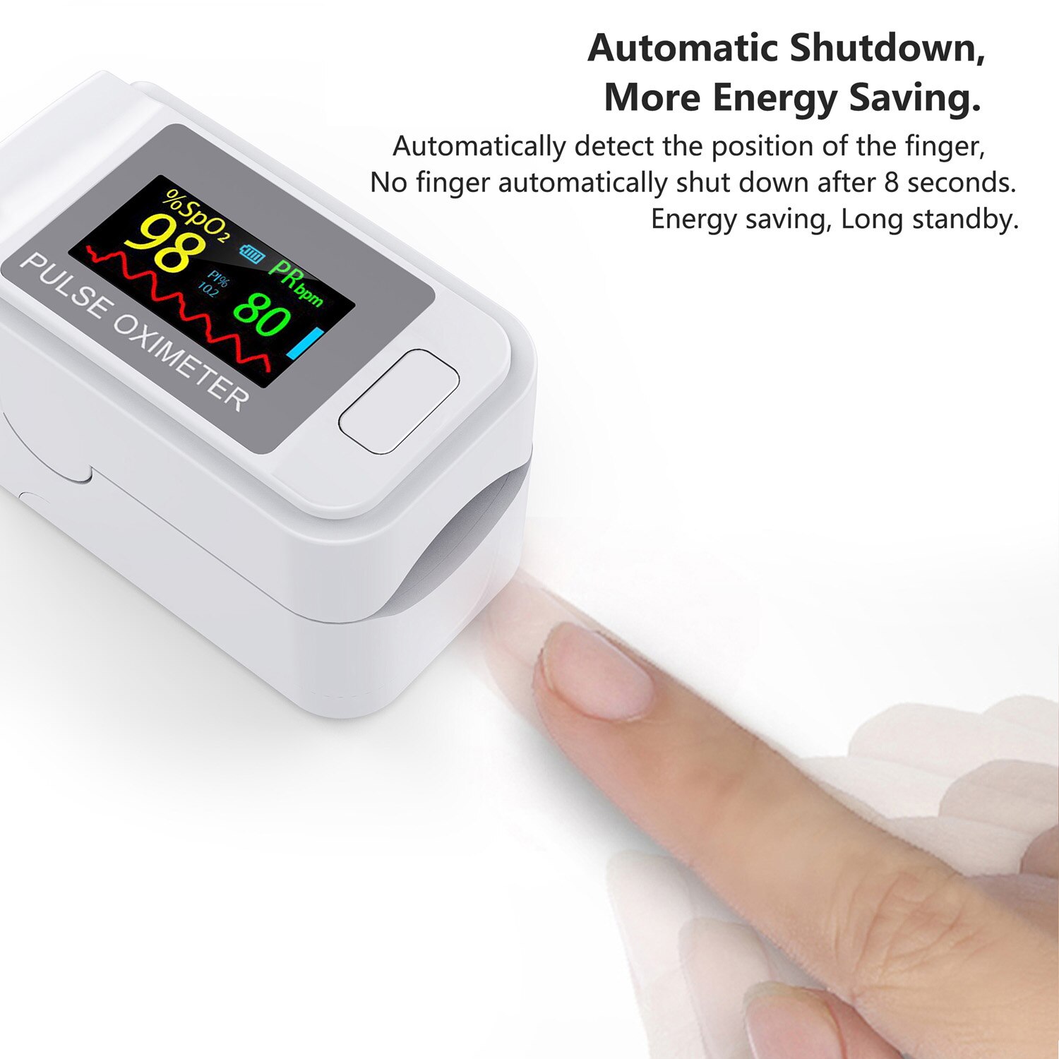 Fingertip Pulse Oximeter with LED Display Home Digital Oximeter Blood Oxygen Sensor Saturation SpO2 Monitor Measurement Meter