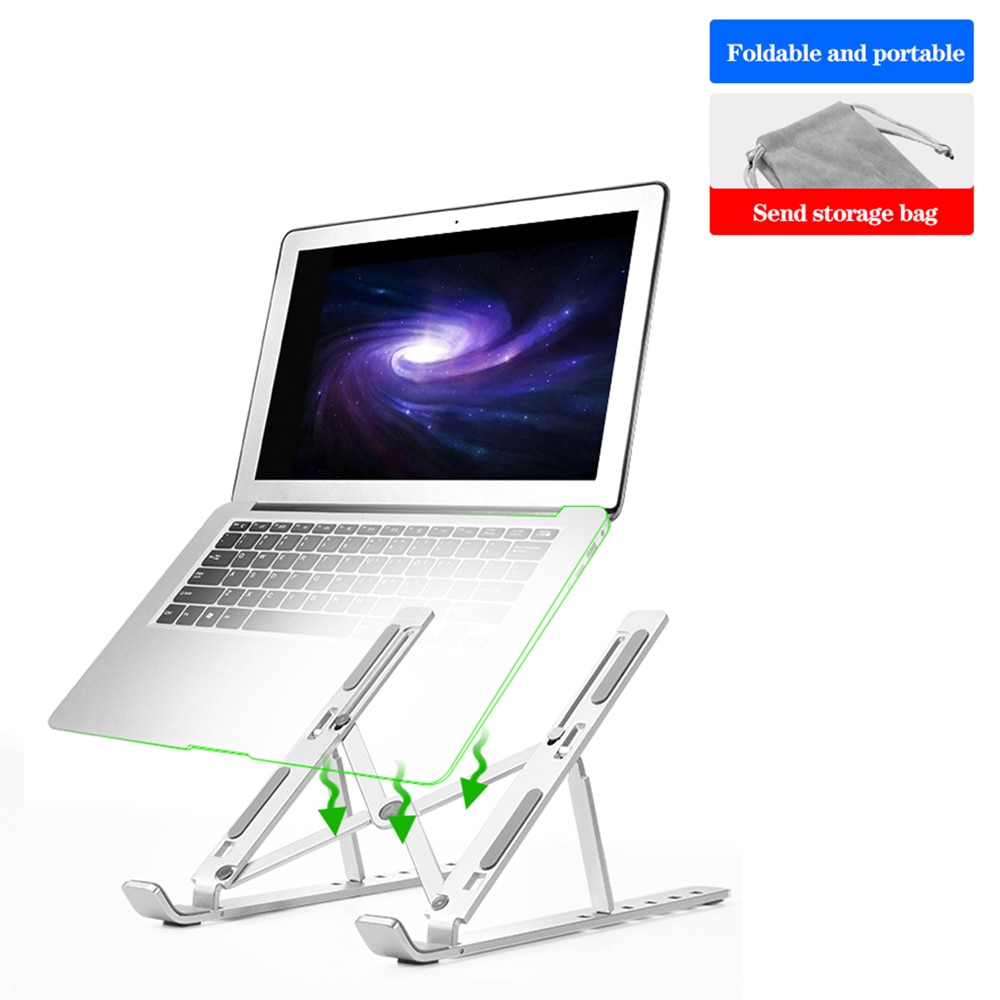 Soporte para portátil de altura ajustable aluminio, soporte elevador, soporte ergonómico portátil para Notebook de 7 a 17 pulgadas para MacBook Air Pro