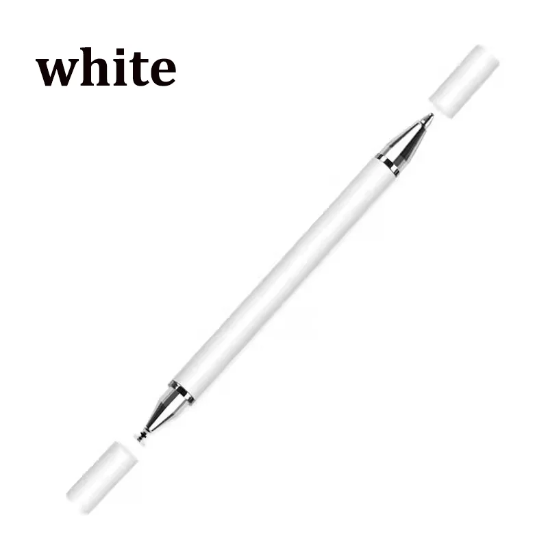 2-in-1 universele styluspen voor tablet mobiel Android ios telefoon iPad accessoires tekentablet capacitieve schermaanraakpen: WHITE