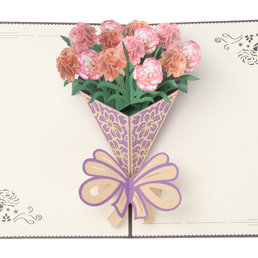 3D Handmade Greeting Cards Mother's Day Postcard Vintage Invitations Pop-Up Thanksgiving Birthday Cards