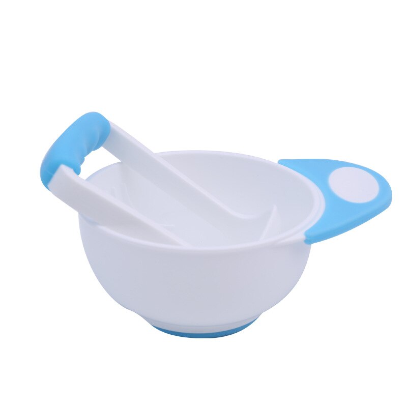 Recién llegado, fabricante de alimentos para bebés, suplementos, alimentador de alimentos, cuenco con Molinillo, alimentación de bebé, herramientas de molienda, procesador para bebé: Blue and White