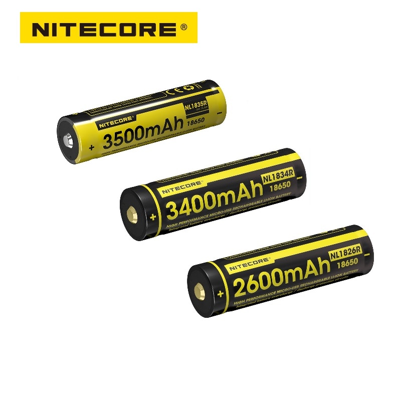 NITECORE NL1835R NL1834R NL1826R 3.6V 18650 batterij Hoge Prestaties Micro-USB Oplaadbare Li-Ion Batterij