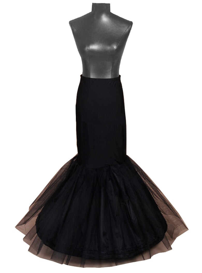 Beauty-Emily Big Fishtail Underskirt Mermaid Petticoat For Wedding dress White Fashin Soft Crinoline Wedding Accessories: Black