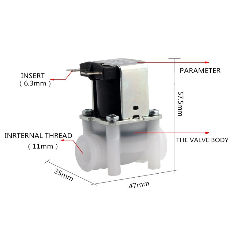 Électrovanne à filetage interne 1/4 "DC24V RO purificateur d'eau, vanne électromagnétique d'entrée CNKB-FPD-360B, Type normalement fermé