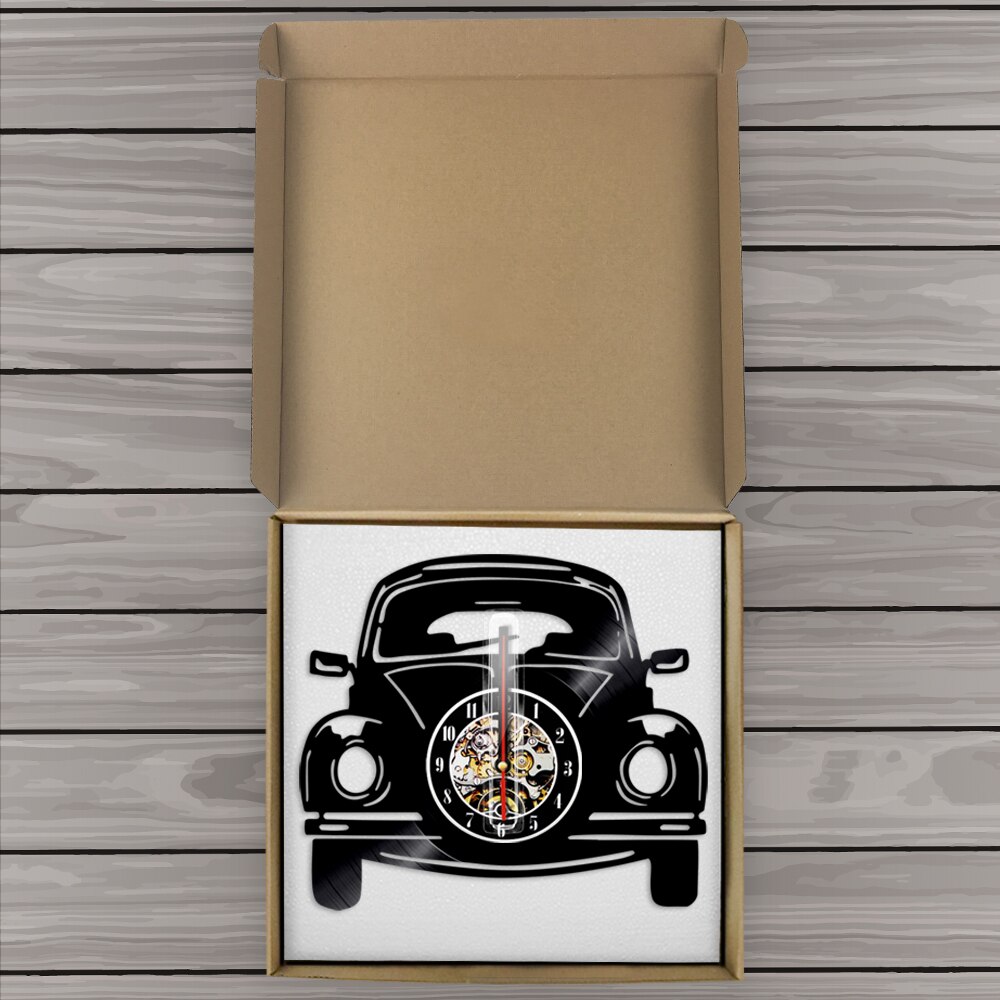 12 "voiture Vintage vinyle Record horloge murale voiture voiture lumière LED moderne décoration de la maison pour les amoureux de voiture